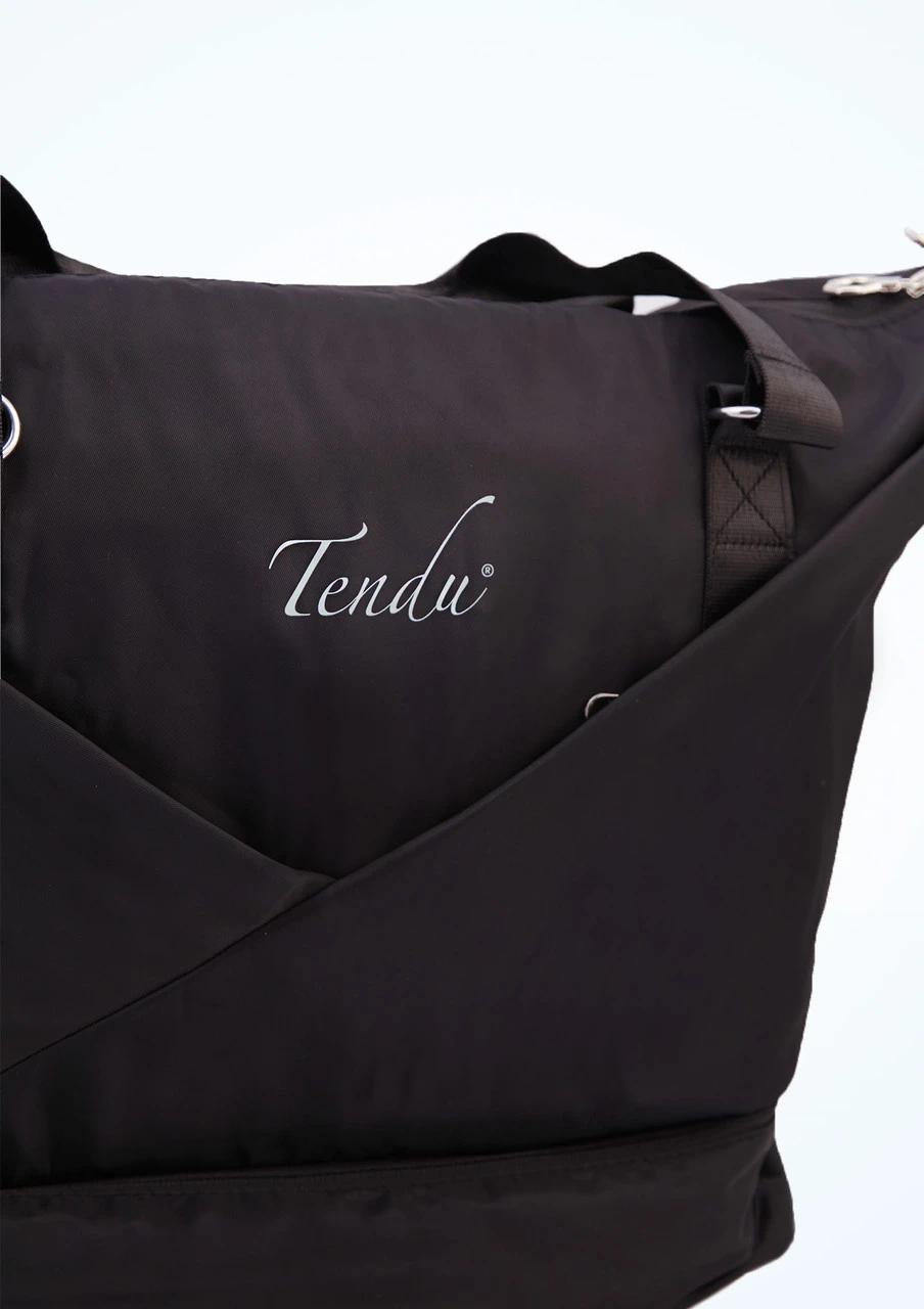 Tendu Satin Holdall Dance Bag Tendu Satin Holdall Dance Bag -Dance costume tet1086 black close up front 77482.1693524245