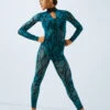 Weissman Game Of Survival -Dance costume weissman flocked geometric unitard blue front 55845.1685491271