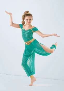 Weissman Genie In A Bottle -Dance costume wn 10465 weissman genie in a bottle green front 90059.1678886705