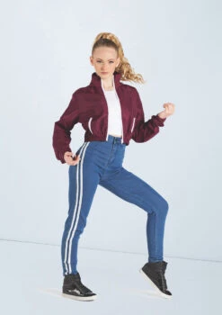 Weissman Sporty Striped Jeggings -Dance costume wn14547 denim 60 t 87857.1698713425