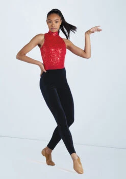 Weissman Sequin Mock Neck Unitard -Dance costume wn15251 red 35 54647.1694473996