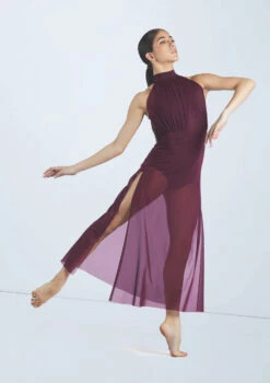 Weissman Crisscross Mesh Maxi Dress -Dance costume wn15431 raisin 3087 t 08940.1698823714