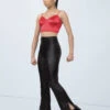 Weissman Vegan Leather Side-Split Pants 2 Weissman Vegan Leather Side-Split Pants -Dance costume wn15511 black 10 82396.1694696011