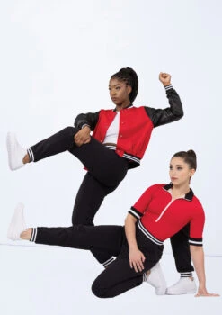 Weissman Striped Trim Varsity Jacket -Dance costume wn15534 red 17 17680.1694696025