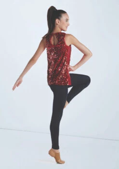 Weissman Ultra Sparkle Tunic Top -Dance costume wn16345 red 527 46417.1694919658