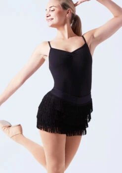 Weissman Stretch Fringe Shorts 13 Weissman Stretch Fringe Shorts -Dance costume wnmt12611 black front t 91915.1698840511