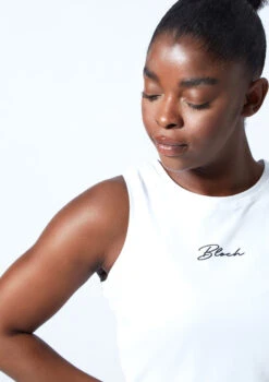 Bloch Tonal Crop Tank Top 6 Bloch Tonal Crop Tank Top -Dance costume zlw5111 white close up front 1 72796.1678926342